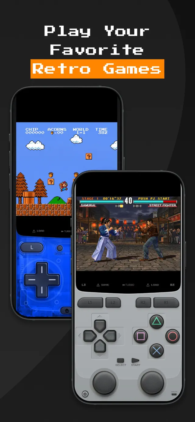 NES-Jump'n'Run und PS1-Kampfspiel auf dem iPhone mit Touch-Controller-Skins